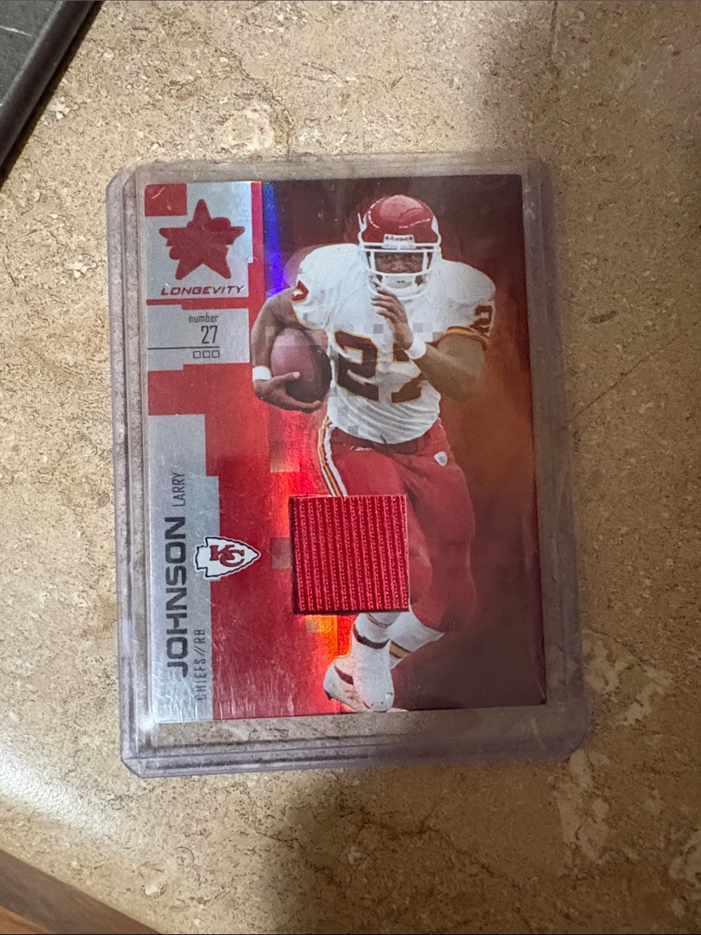 2007 donruss Larry Johnson Kansas City Chiefs Red Football Patch Card # /250